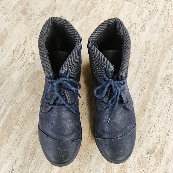 Clarks Cloudsteppers Lace-up Blue Sillian Frey Ankle Boot Size 8.5 - Picture 4 of 9
